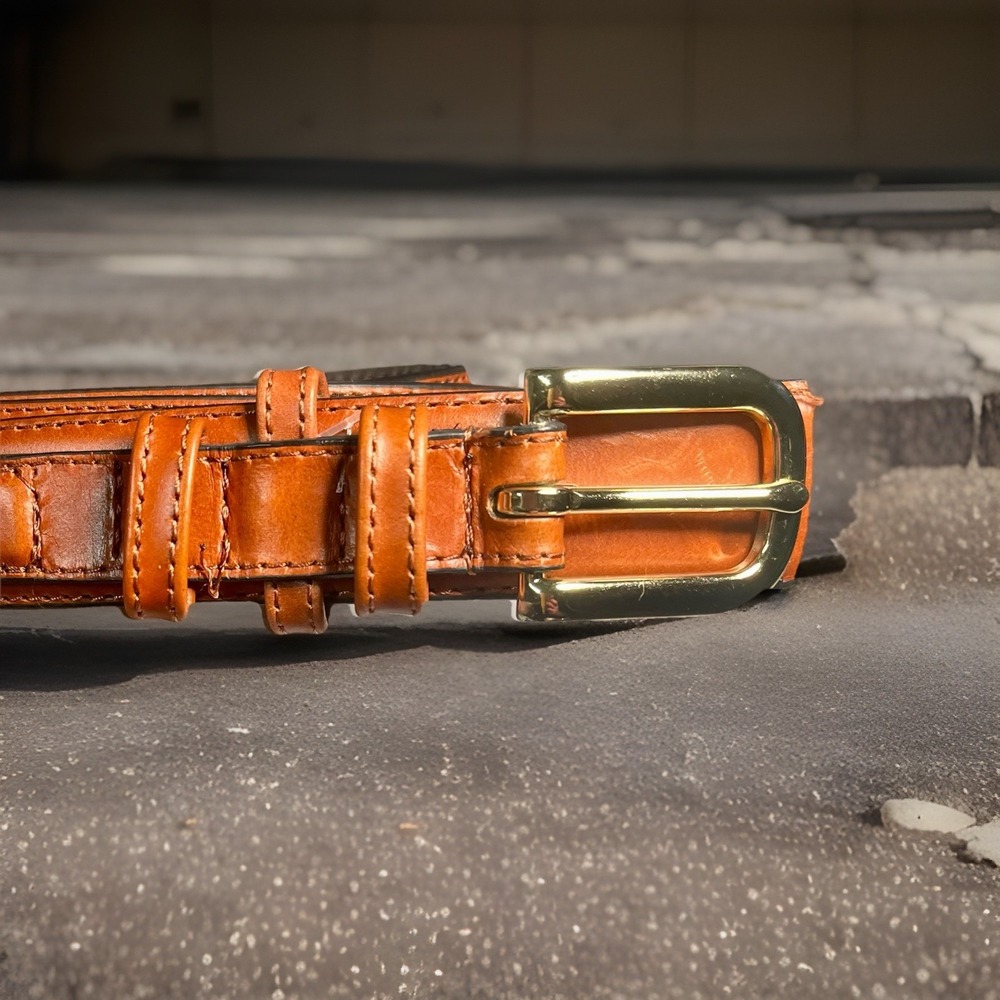 Cabela's Full‎ Grain Cowhide Leather Belt Brown Size 46" 2922 NEW